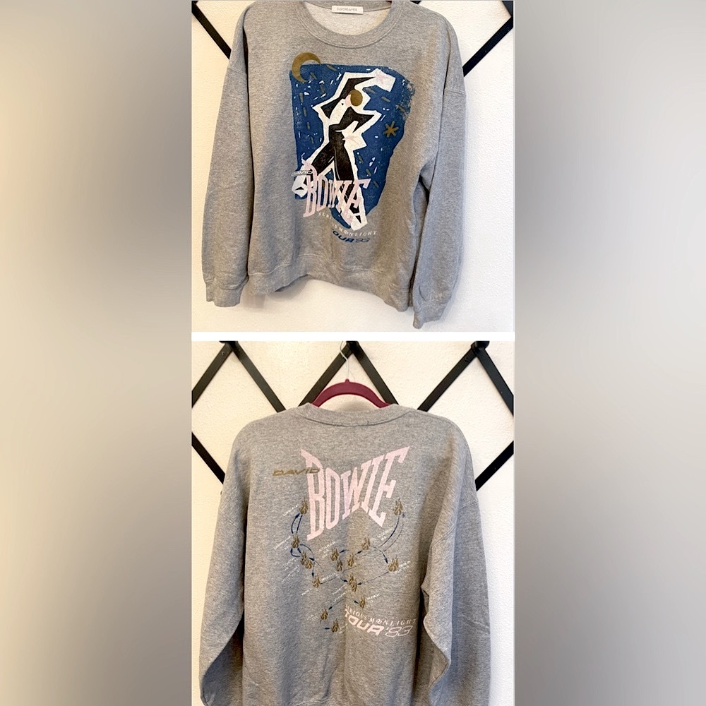 Daydreamer Free People || David BOWIE Crewneck Band Sweatshirt || Size Large